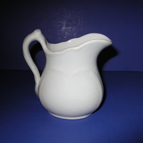 ANTIQUE 1800’s WHITE IRONSTONE PITCHER K.T.&K. Makers MINT!!! OLD!! 4.5"Tall  A - Picture 2 of 7